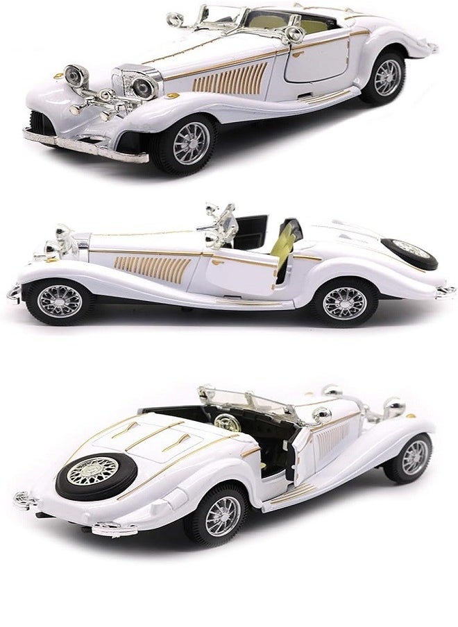 die cast 1:28 Scale Pullback Diecast Metal Antique Classic Model Cars Collectible Toy Gifts (White,Length 6.5in/16.8cm)  - Image 2