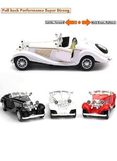 die cast 1:28 Scale Pullback Diecast Metal Antique Classic Model Cars Collectible Toy Gifts (White,Length 6.5in/16.8cm)  - Image 4
