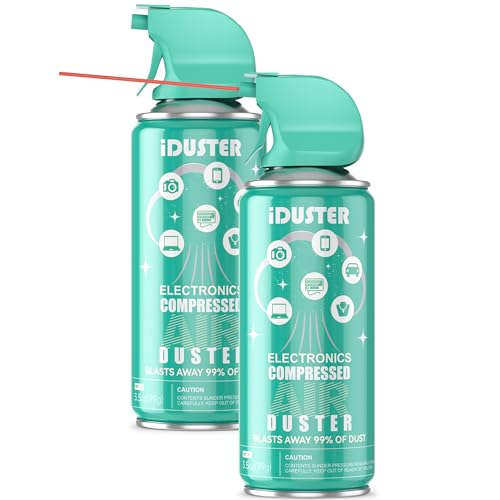 iDuster Disposable Compressed Air Duster, 3.5 oz Computer Cleaner, Keyboard Cleaner, 2 PCS - Image 1