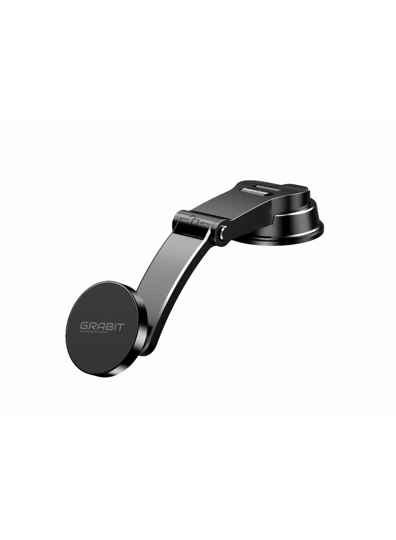 إلتقطه حامل هاتف السيارة المغناطيسي لشفط الفراغ من Grabit متوافق مع MagSafe - حامل سيارة فائق الشفط مع دوران 360 درجة، مغناطيس قوي وتصميم قابل للطي للوحة القيادة والزجاج الأمامي