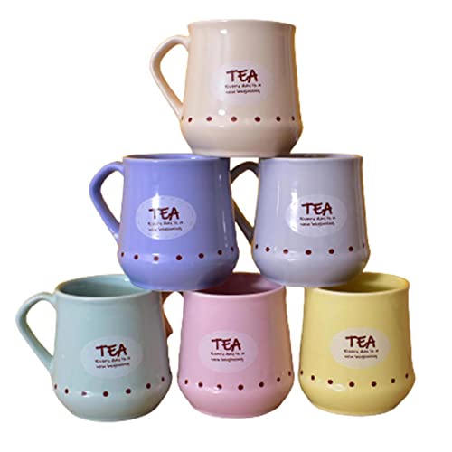 Kunhar Ceramic Coffee Mugs, Tea Cups - 6 Pieces, Multicolor, 180 ml - Image 1