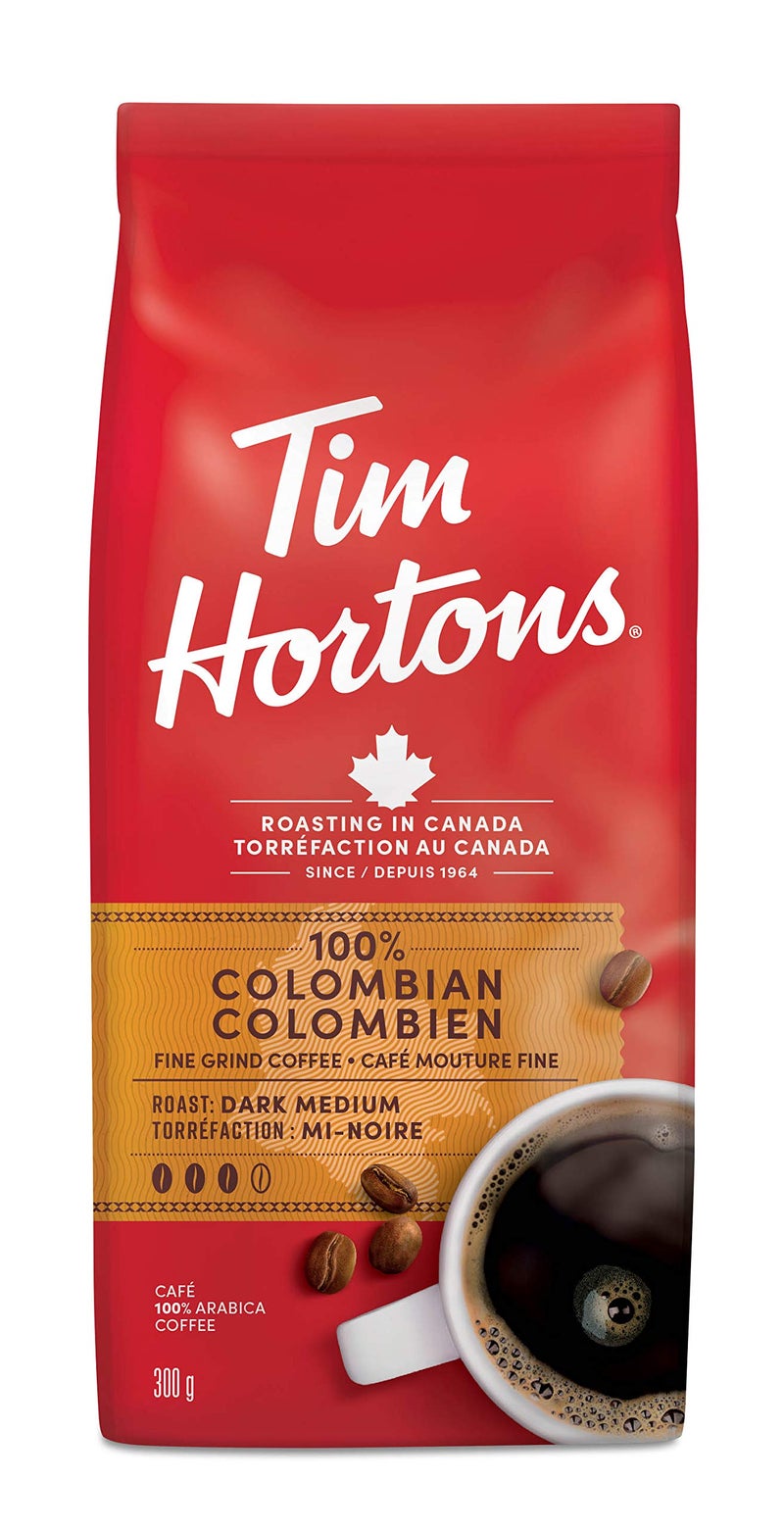 Tim Hortons 100 Colombian Dark Medium Roast Fine Grind Coffee 300g - Image 3