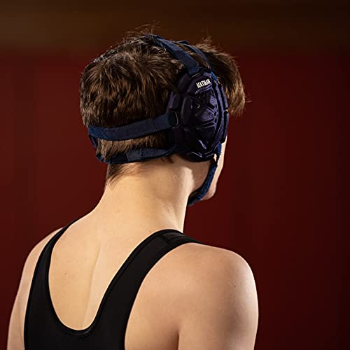 Matman Medalist Adult Wrestling Headgear – Easy-Adjust, Snug Fit Protective Headgear for Wrestling, BJJ & MMA (Navy) - Image 5