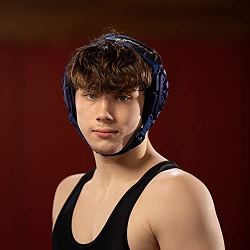 Matman Medalist Adult Wrestling Headgear – Easy-Adjust, Snug Fit Protective Headgear for Wrestling, BJJ & MMA (Navy) - Image 4