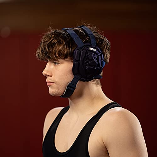 Matman Medalist Adult Wrestling Headgear – Easy-Adjust, Snug Fit Protective Headgear for Wrestling, BJJ & MMA (Navy) - Image 3
