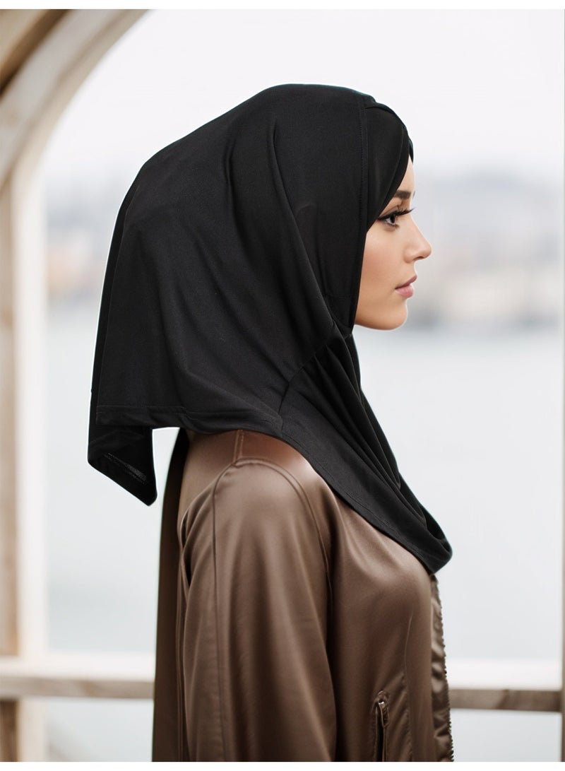حجاب مسلم فوري للنساء وشاح أبايا ناعم وقابل للتنفس مع تغطية الرقبة الكاملة حجاب الجبهة المتقاطعة - Image 3