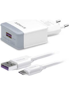 Samsung Galaxy A31 Compatible Type-C Port Fast Charger Set Adapter + Cable Q32 3.0A White