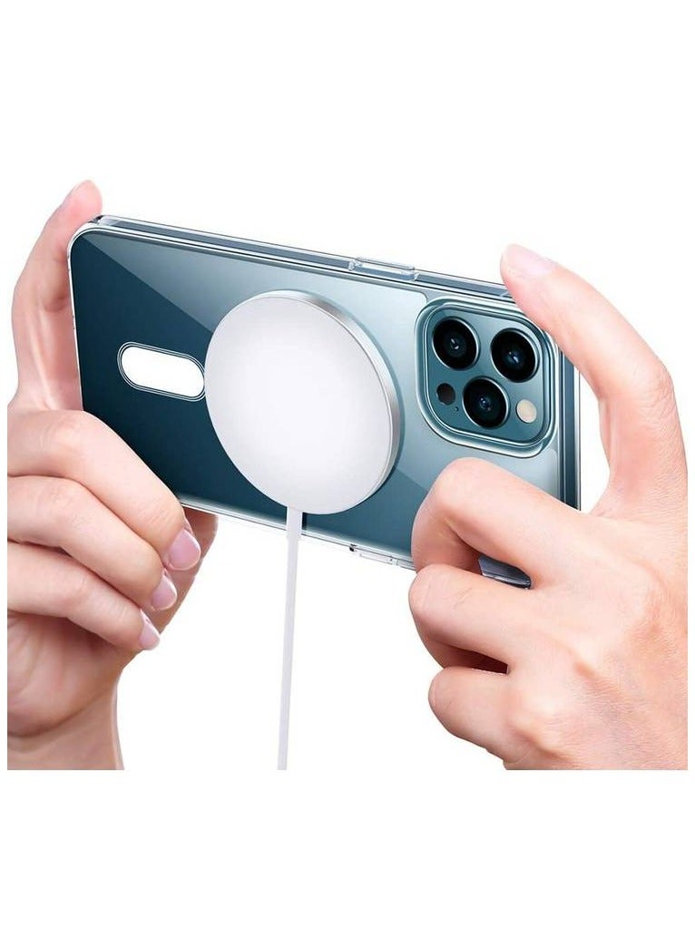 ديفيا جراب خلفي مغناطيسي مقاوم للصدمات لهاتف iPhone 12 Pro Max مقاس 6.7 بوصة / مقاوم للخدش / مغناطيس مدمج / متوافق مع MagSafe / رفيع وخفيف وسهل الإمساك به / مصنوع من البولي كربونات الشفاف والمواد المرنة - شفاف للغاية - Image 3