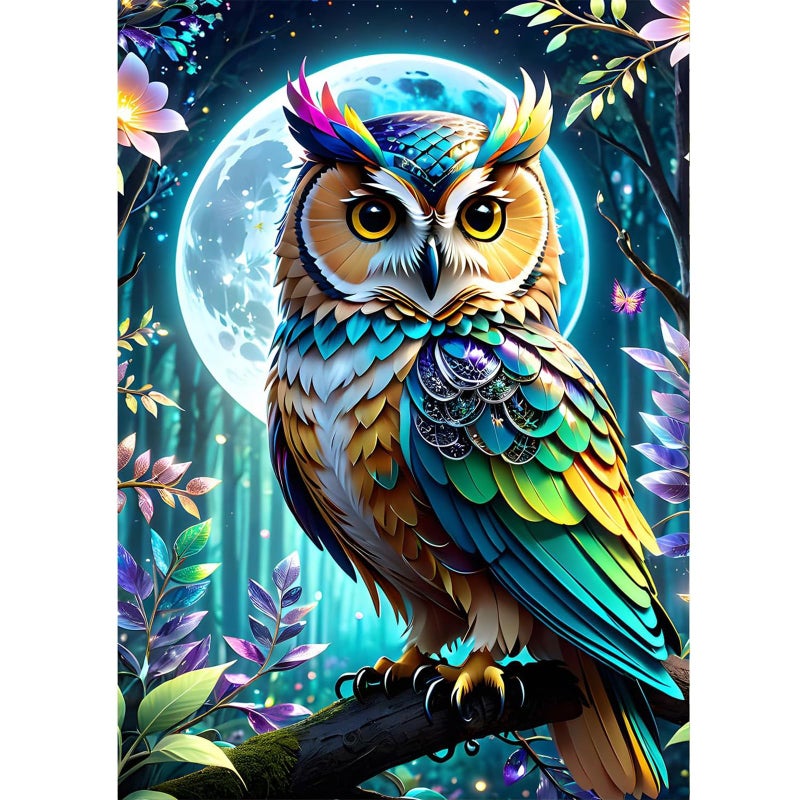 Ycydilirab Owl Diamond Art Kits for Adults- 5D Diamond Painting for Adults Owls, DIY Gem Painting Perfect for Gifts and Home Wall Decor 12x16inch - Image 1