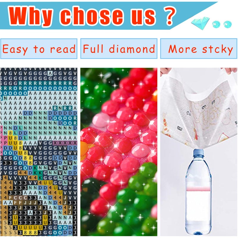 Ycydilirab Owl Diamond Art Kits for Adults- 5D Diamond Painting for Adults Owls, DIY Gem Painting Perfect for Gifts and Home Wall Decor 12x16inch - Image 5