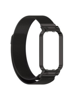 For XiaomiMi Band8 Active Milano Strap Redmi Redmi Bracelet 2 Metal Steel Strap-Color:Black (milanese Belt)