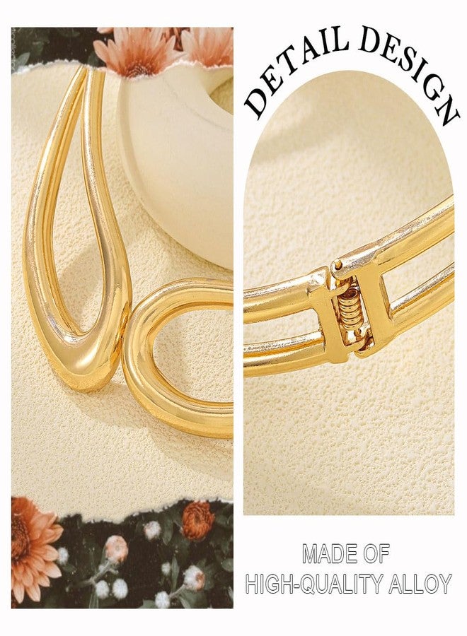 ACEDRE Chunky Statement Choker Necklace Gold Cuff Collar for Women - Image 4