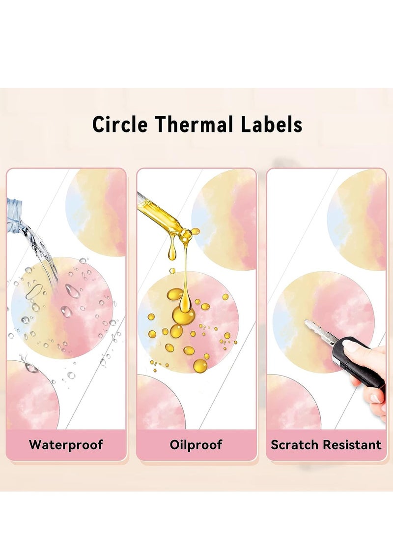 فوميمو ملصقات دائرية - ملصق حراري دائري متدرج اللون 3 انش لملصق الباركود، تصميم شعار يمكنك صنعه بنفسك، للاعمال الصغيرة، متوافق مع معظم طابعات ملصقات الشحن، 500 قطعة/لفة - Image 2
