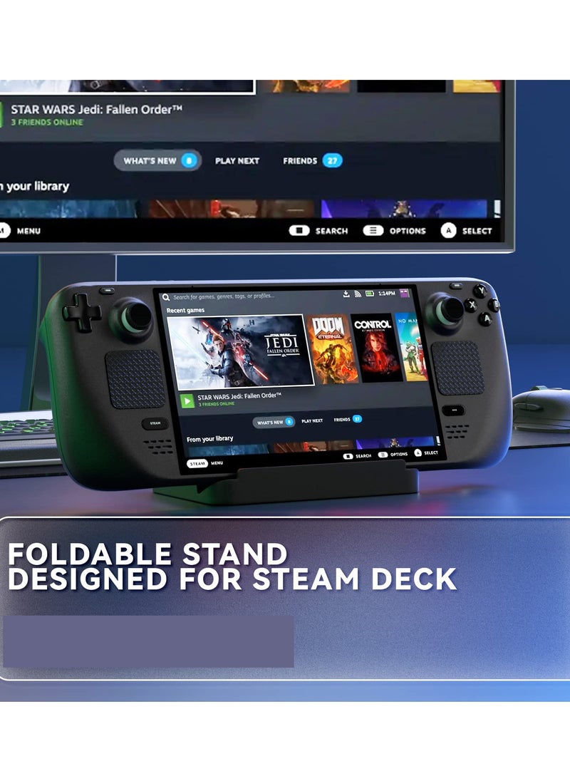 Excefore - Upgraded Foldable Stand Base for Steam Deck/ROG Ally, Adjustable & Portable with Anti-slip Silicone Pad - Dock Accessories for Steam Deck/ROG Ally - Image 1