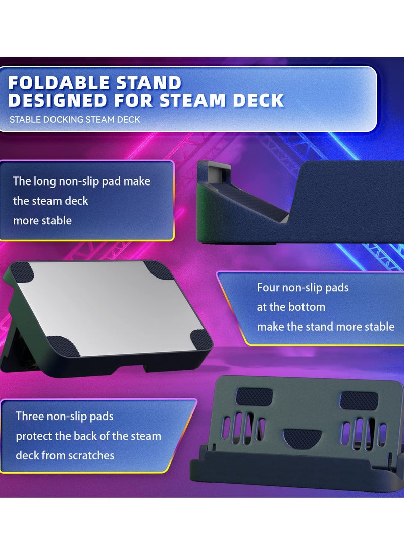 Excefore - Upgraded Foldable Stand Base for Steam Deck/ROG Ally, Adjustable & Portable with Anti-slip Silicone Pad - Dock Accessories for Steam Deck/ROG Ally - Image 1