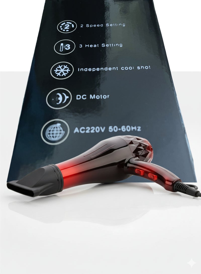 vexa pro Professional Hair Dryer with 2 Speed & 3 Heat Settings, Fast Drying, DC Motor, 220V, Lightweight Design - Image 4