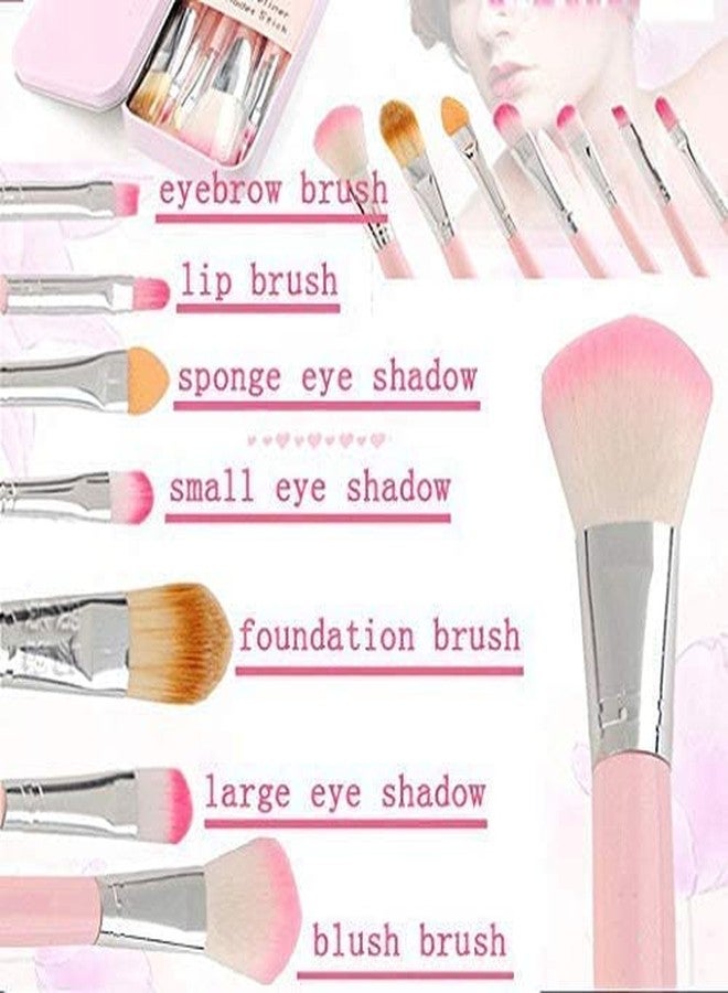 JAAYANSHA 7 Pcs Pink Makeup Brushes Set with Pack of 6in1 Makeup Sponges for Face Makeup - (Pack of 13) - Image 4