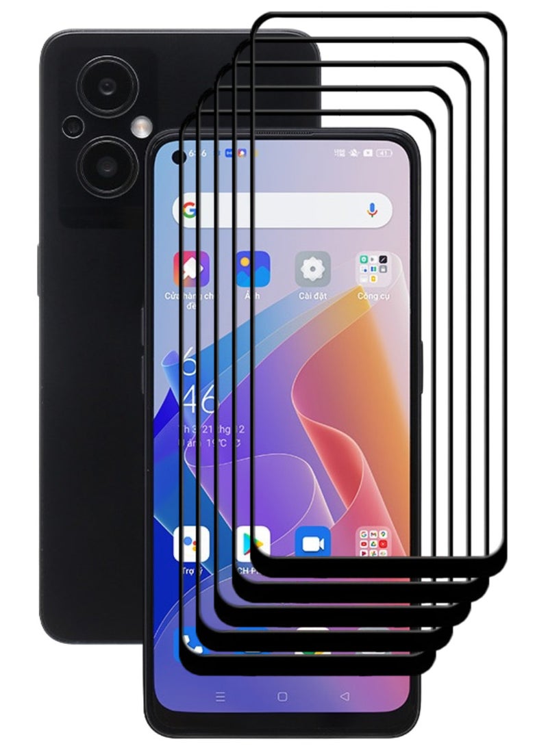 ACLIX 5 Pieces Antistatic ESD Dustproof Premium Quality High Definition Tempered Glass Screen Protector Designed For Oppo Reno7 Z 5G - Image 1