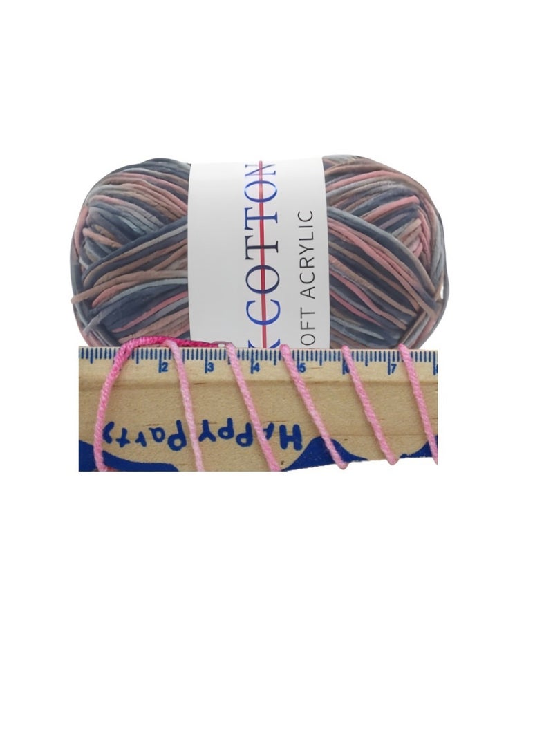 6-Piece Set Wool Crochet Yarn Gradient Knitting Baby Yarn 6 Colors - Image 3