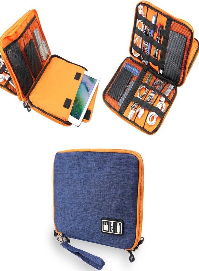 HomeFast HomFast Cable Organizer Bag, Travel Electronics Organizer with Adjustable, Electronics Accessories Organizer Travel Storage Hand Bag Cable USB Drive Case Cord Storage Pouch for Cable, Charger-Blue - Image 4