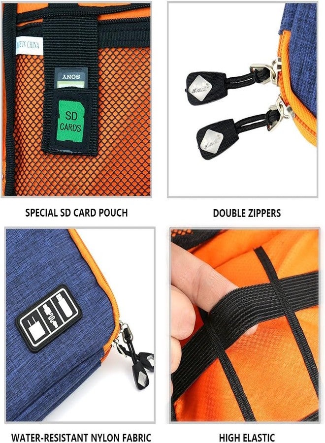 HomeFast HomFast Cable Organizer Bag, Travel Electronics Organizer with Adjustable, Electronics Accessories Organizer Travel Storage Hand Bag Cable USB Drive Case Cord Storage Pouch for Cable, Charger-Blue - Image 5