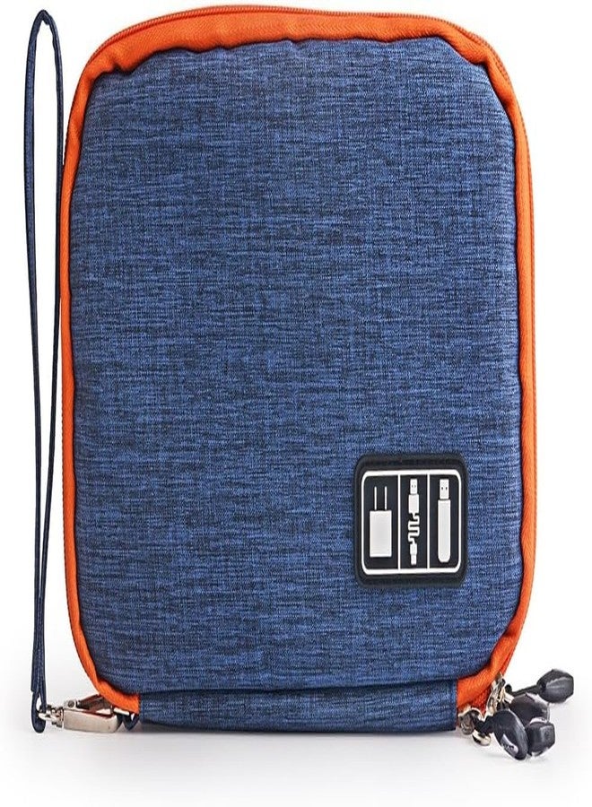 HomeFast HomFast Cable Organizer Bag, Travel Electronics Organizer with Adjustable, Electronics Accessories Organizer Travel Storage Hand Bag Cable USB Drive Case Cord Storage Pouch for Cable, Charger-Blue - Image 1