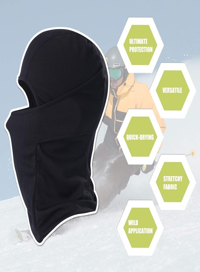hikevalley Balaclava Face Mask Adjustable Windproof UV Protection Hood (Black) - Image 5