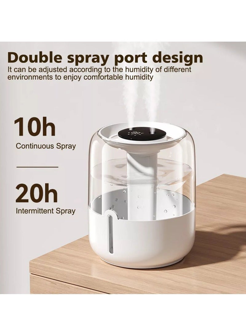 RUKYU 4L Humidifier with Light and 3 Adjustment Modes, Double Spray Quiet Sterilize Cool Mist Air Humidifier, Digital Humidifier for Home Dormitory Office Bedroom Desktop - Image 2