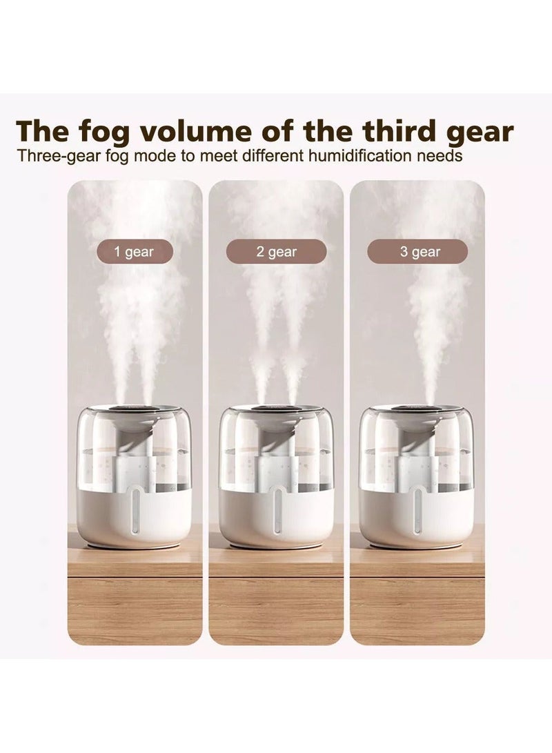 RUKYU 4L Humidifier with Light and 3 Adjustment Modes, Double Spray Quiet Sterilize Cool Mist Air Humidifier, Digital Humidifier for Home Dormitory Office Bedroom Desktop - Image 3