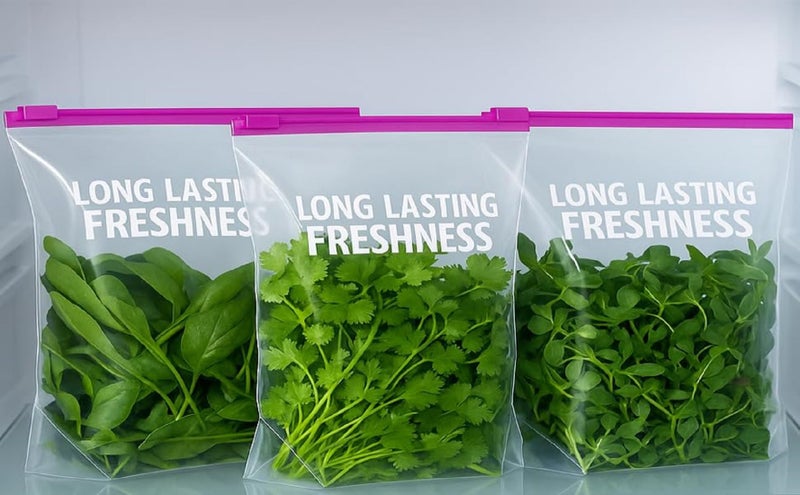 MOBDESK Zip Lock Bags – Food Grade Food Storage Freezer Ziplock Pouche For Fridge & Freezer | Zipper Lock Bags | Vegetable Storage Bag Stay Open Design With Stand-up Bottom Travel Packing (10 Pcs) - Image 1