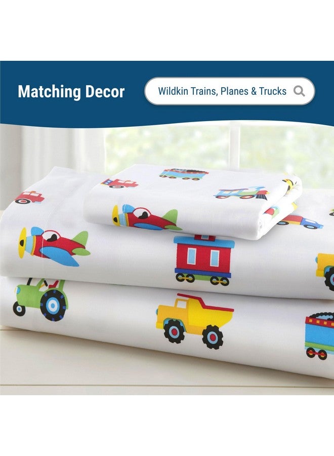 Wildkin 100% Cotton Fitted Crib Sheet - Soft & Breathable Fitted Sheet - Trains, Planes, and Trucks - Image 5