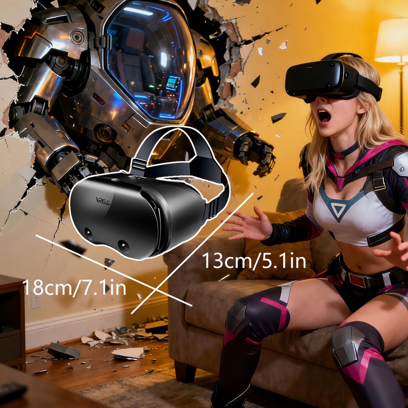 VRGx7 4K عالي معدل التحديث السينمائي المستوى ارتداء خاص بواقع الافتراضية واسع للغاية تصميم ergonomic سهل التنظيف ماكينة تنفس لا تحتاج إلى بطارية совместим مع معظم الهواتف الذكية. - Image 3
