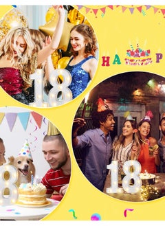Excefore 8.7'' LED Light Up Number Sign for Birthday Party Decor, Marquee Style Happy Birthday LED Backdrop Decoration, Perfect for Anniversaries, Weddings, Bars, and Wall Decor (White, 18th)  - Image 5