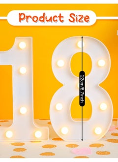 Excefore 8.7'' LED Light Up Number Sign for Birthday Party Decor, Marquee Style Happy Birthday LED Backdrop Decoration, Perfect for Anniversaries, Weddings, Bars, and Wall Decor (White, 18th)  - Image 4