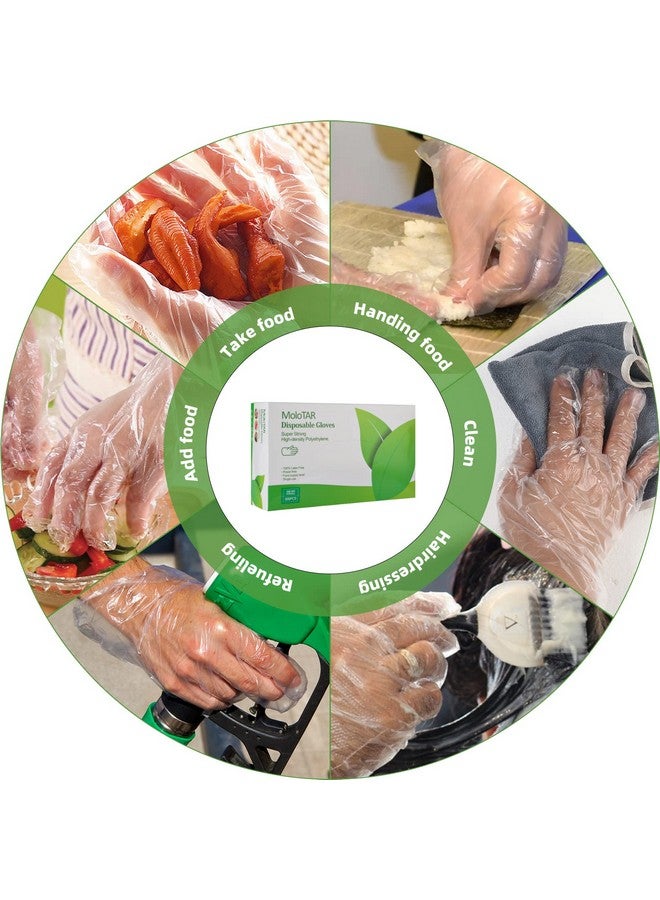 MoloTAR 500 Pieces Plastic Disposable Gloves,Disposable Gloves for Cleaning, [ One Size Fits Most ] - Image 3