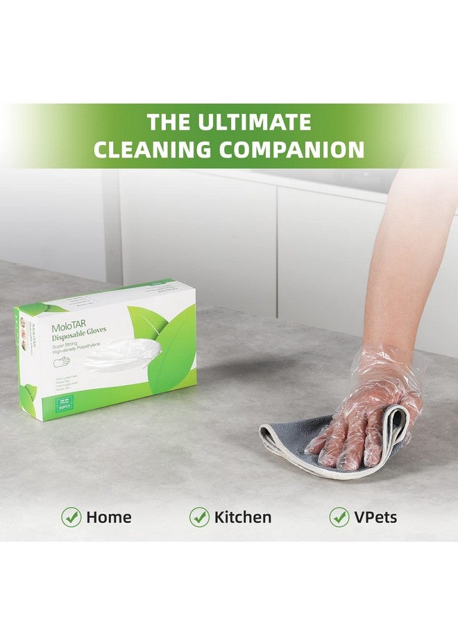 MoloTAR 500 Pieces Plastic Disposable Gloves,Disposable Gloves for Cleaning, [ One Size Fits Most ] - Image 4