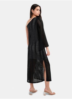 Clue One Shoulder Fishnet Dress  - Image 2