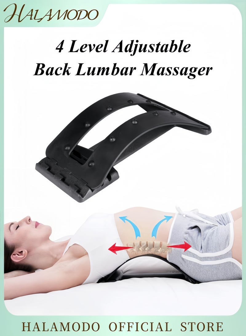 HALAMODO Back Stretcher for Lower and Upper Back Pain Relief 4 Level Adjustable Back Lumbar Massager Lumbar Stretching Device Posture Corrector Back Support for Office Chair Get Muscle Tension  - Image 1