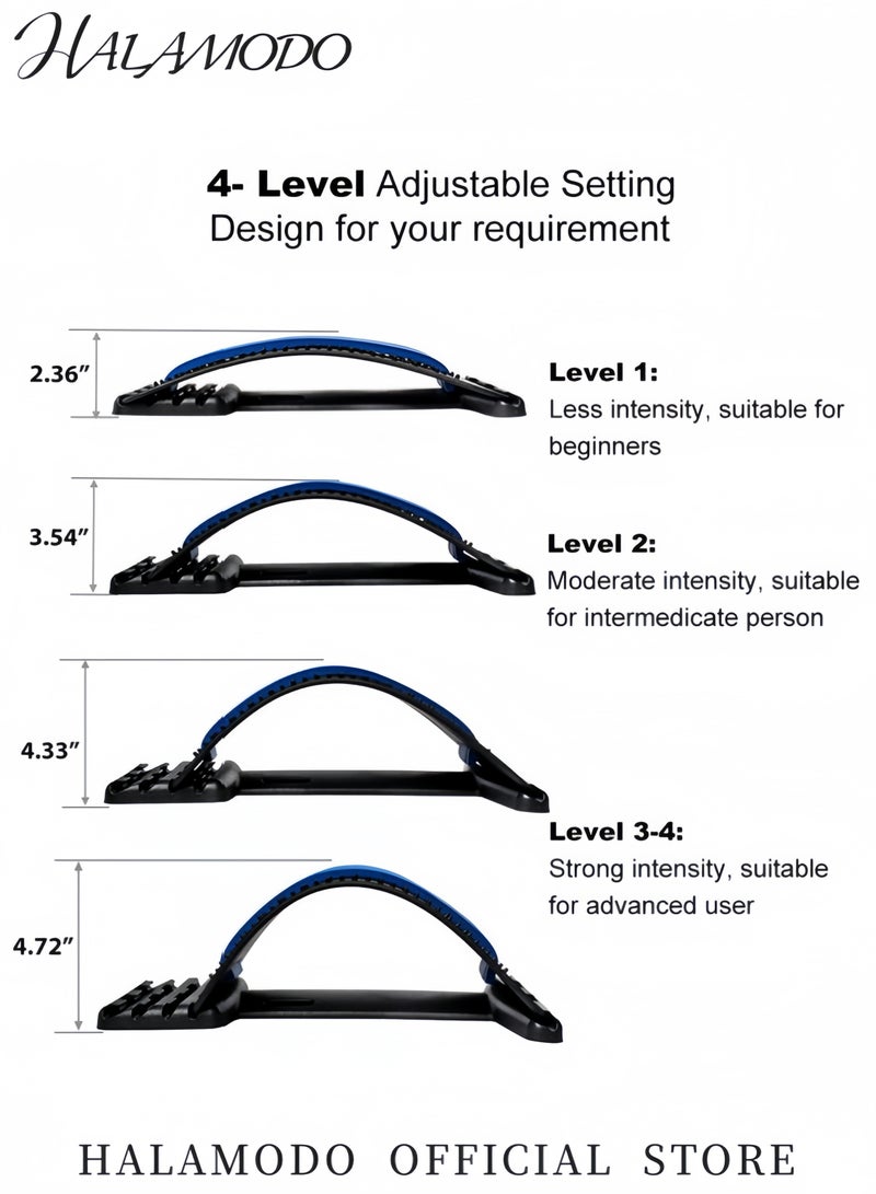 HALAMODO Back Stretcher for Lower and Upper Back Pain Relief 4 Level Adjustable Back Lumbar Massager Lumbar Stretching Device Posture Corrector Back Support for Office Chair Get Muscle Tension  - Image 4