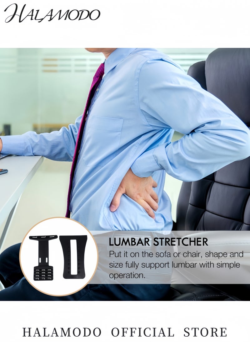 HALAMODO Back Stretcher for Lower and Upper Back Pain Relief 4 Level Adjustable Back Lumbar Massager Lumbar Stretching Device Posture Corrector Back Support for Office Chair Get Muscle Tension  - Image 5
