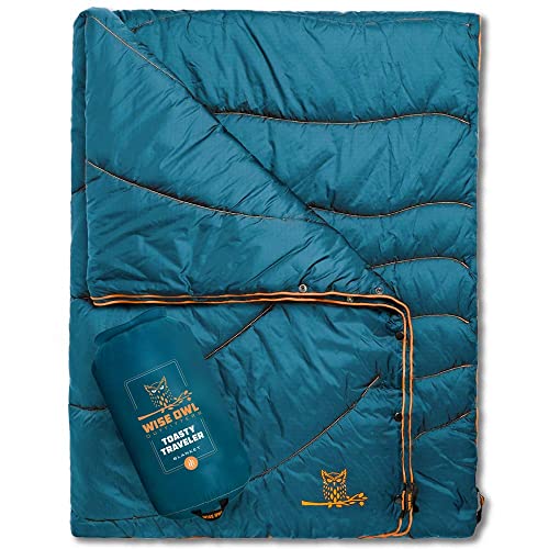 Wise Owl Outfitters Wise Owl Outfitters Nylon Camping Blanket  Packable  Waterproof Camping Quilt  Stadium Blanket Backpacking Camping Travel and Hiking 