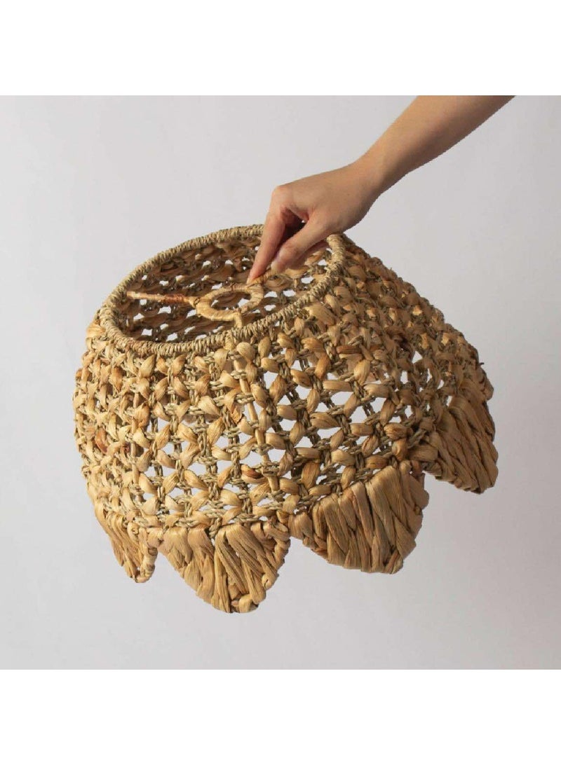 Eco Chic House Boho Natural Wicker Pendant Light Cover – Handwoven Rattan Lampshade for Ceiling, Hanging Light Fixture, Farmhouse & Coastal Decor  - Image 5