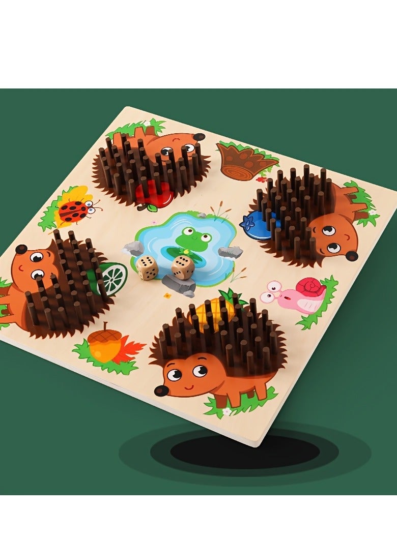XiuWoo Wooden Sensory Hedgehog Sticks Sorting & Stacking Game, Fine Motor Skill Wooden Toys, Interactive Board Game, STEM Educational Toy for Hand-Eye Coordination, for 3+ Year Old Toddlers  - Image 5