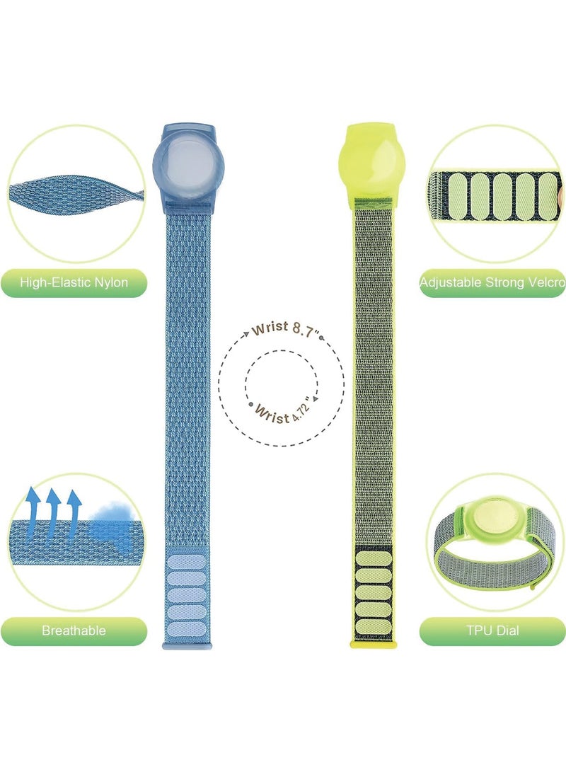 HaDoii 2 Pack AirTag Bracelet for Kids, Apple Air Tag Protective Cover with Nylon Wristband, Anti Lost GPS Trackers Case Cover Elastic Watch Band for Toddlers Girls Boys Elders - Image 3