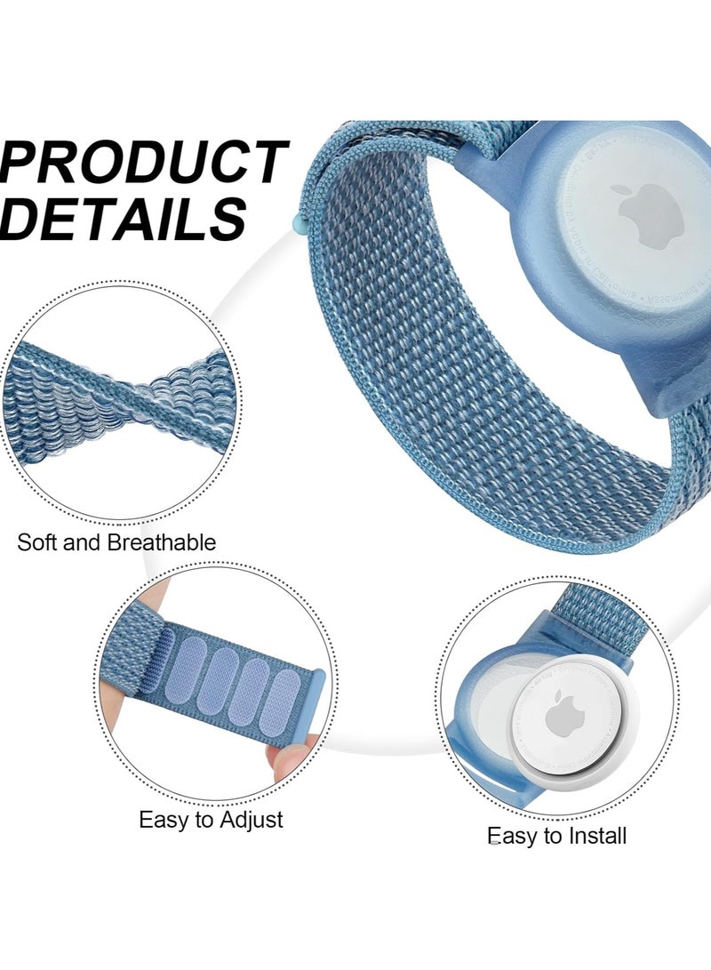 HaDoii 2 Pack AirTag Bracelet for Kids, Apple Air Tag Protective Cover with Nylon Wristband, Anti Lost GPS Trackers Case Cover Elastic Watch Band for Toddlers Girls Boys Elders - Image 4
