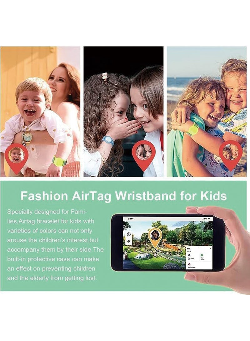 HaDoii 2 Pack AirTag Bracelet for Kids, Apple Air Tag Protective Cover with Nylon Wristband, Anti Lost GPS Trackers Case Cover Elastic Watch Band for Toddlers Girls Boys Elders - Image 5