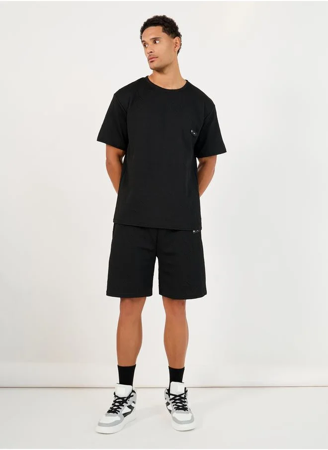 Styli Textured Oversized Short Sleeve T-Shirt & Shorts Co-Ords