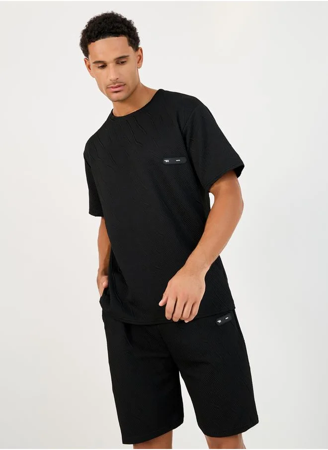 Styli Textured Oversized Short Sleeve T-Shirt & Shorts Co-Ords
