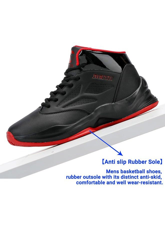 Beita High Upper Basketball Shoes for Men Sneakers Breathable Sports Shoes Anti Slip, Black 02, 9.5 - Image 5