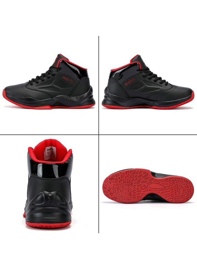 Beita High Upper Basketball Shoes for Men Sneakers Breathable Sports Shoes Anti Slip, Black 02, 9.5 - Image 4